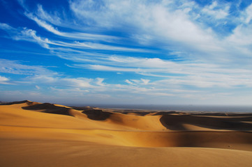 Cloudy Swakopmund desert landscape, Namibia