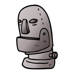 cartoon doodle robot head