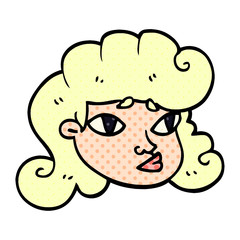 cartoon doodle blond girls face