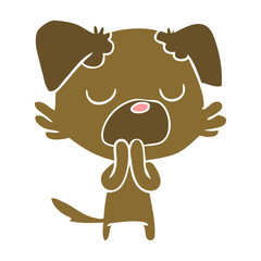 flat color style cartoon dog