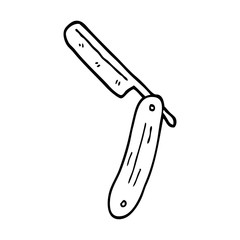 line drawing cartoon cut throat razor
