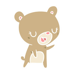 flat color style cartoon bear