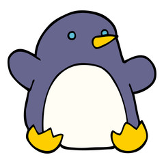 cartoon doodle christmas penguin