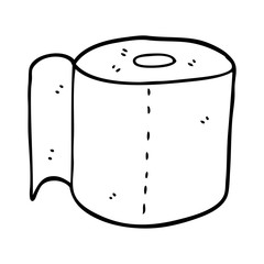 line drawing cartoon toilet roll
