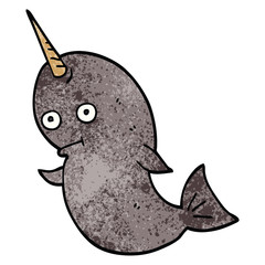 cartoon doodle narwhal © lineartestpilot