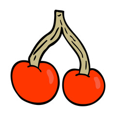cartoon doodle bright cherries