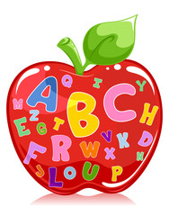 Apple Alphabet Illustration