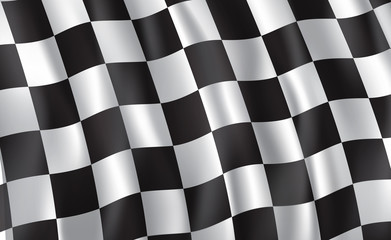 Racing and rally car checkered flag, vector