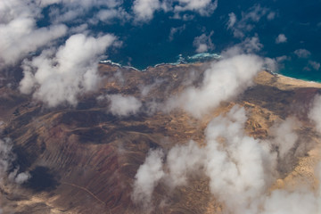 Fototapeta na wymiar La Graciosa aus der Vogelperspektive - Kanarische Inseln