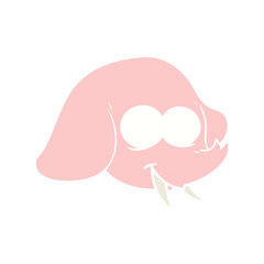 flat color style cartoon elephant face
