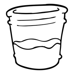 line drawing cartoon glass of drink