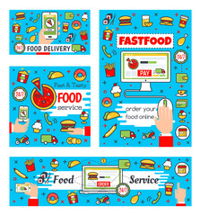 Obraz premium Fast food delivery and online order