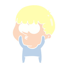 flat color style cartoon curious boy