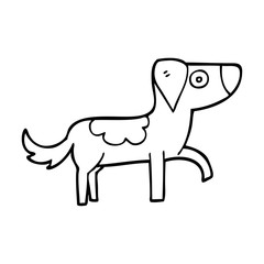 line drawing cartoon happy dog