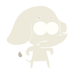flat color style cartoon unsure elephant