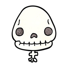 cartoon doodle halloween skull