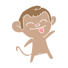 funny flat color style cartoon monkey