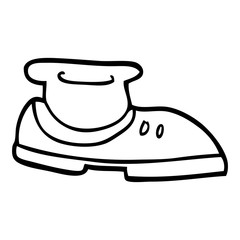 line drawing cartoon shoe with sock