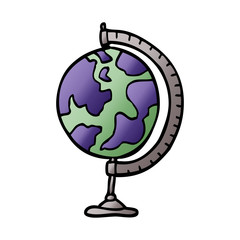 cartoon doodle of a world globe