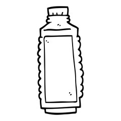 line drawing cartoon drinks bottle