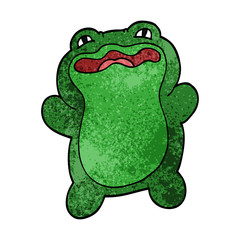 funny cartoon doodle frog