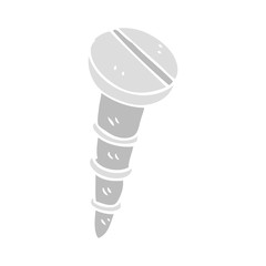flat color illustration of a cartoon screw
