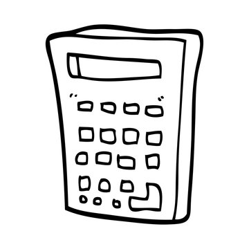 recommend clip art: line drawing cartoon electronic calculator