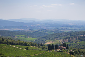 Fototapeta na wymiar View to the hills of Tuscany, Italy