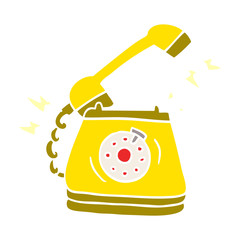 cartoon doodle ringing telephone