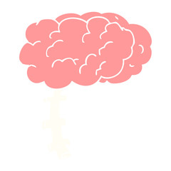 flat color illustration of a cartoon brain