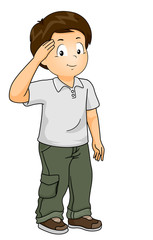 Kid Boy Salute Illustration