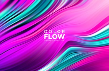Modern colorful flow poster. Wave Liquid shape in color background. Art design for your design project. Vector illustration