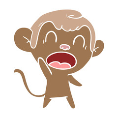 shouting flat color style cartoon monkey