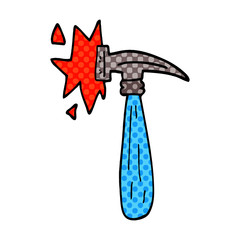 cartoon doodle hammer banging