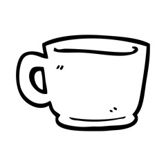line drawing cartoon of a tea cup