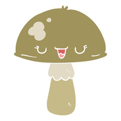 flat color style cartoon mushroom