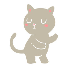 flat color style cartoon cat