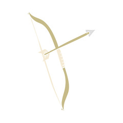 flat color illustration of a cartoon bow and arrow