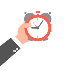 Male Hand Holding a Clock Vector Illustration