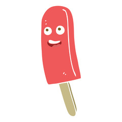 flat color illustration of a cartoon ice lolly
