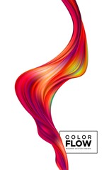 Modern colorful flow poster. Wave Liquid shape in color background. Art design for your design project. Vector illustration