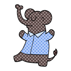 cartoon doodle standing elephant