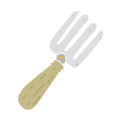 flat color style cartoon fork