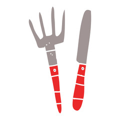 Naklejka premium cartoon doodle knife and fork