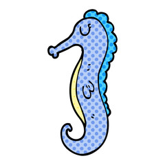 cartoon doodle sea horse
