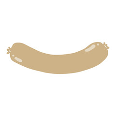 flat color style cartoon sausage