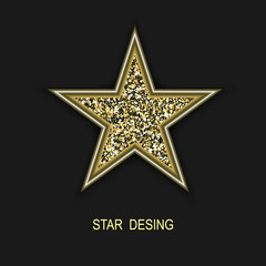 Fototapeta premium Vector golden glitter star.Golden glitter star design element