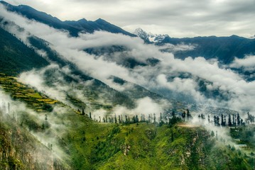 Himalayas mountains with cloud
