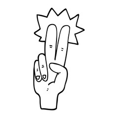 line drawing cartoon peace sign