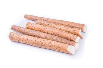 Chinese yam on white background
